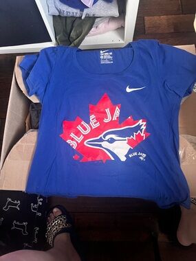 Nike Blue Jays Tee with Red and White Logo